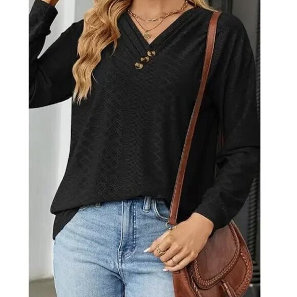 YATHON Women's Tops Dressy Casual Fall Long Sleeve Fashion Ladies Loose Fit - Picture 3 of 5